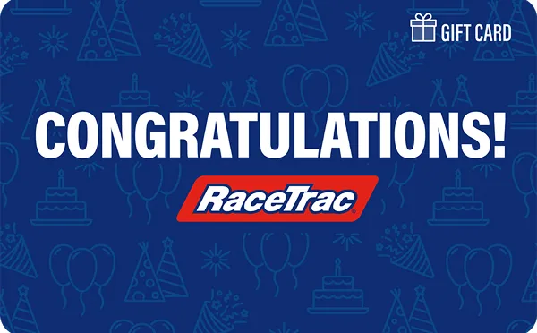RaceTrac congratulations-themed gift card