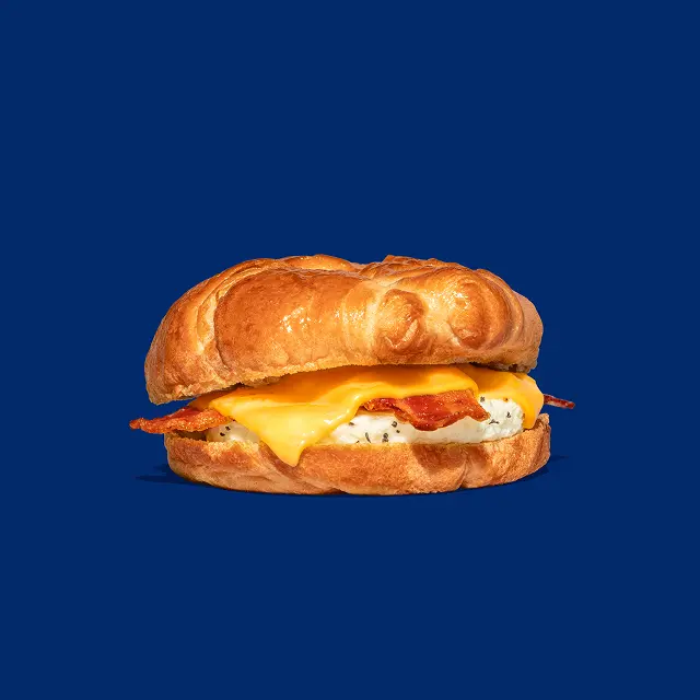 Bacon, egg, and cheese breakfast croissant